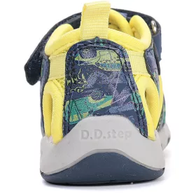   D.D.Step Autós kék-sárga zártorrú Quick Dry kisfiú szandál