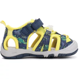  D.D.Step Autós kék-sárga zártorrú Quick Dry kisfiú szandál