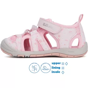   D.D.Step Virágos puncs zártorrú Quick Dry kislány szandál