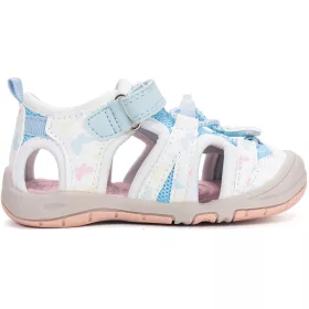   D.D.Step Pillangós fehér-égkék zártorrú Quick Dry kislány szandál