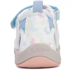   D.D.Step Pillangós fehér-égkék zártorrú Quick Dry kislány szandál