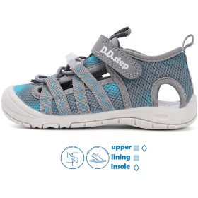   D.D.Step Batikolt szürke-kék zártorrú Quick Dry kisfiú szandál