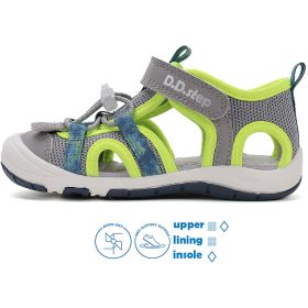  D.D.Step Batikolt-szürke zártorrú Quick Dry kisfiú szandál