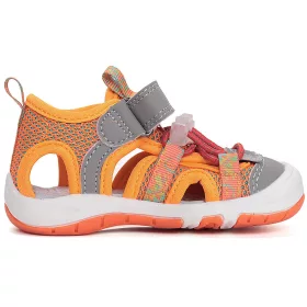   D.D.Step Batikolt-narancs-szürke zártorrú Quick Dry kisfiú szandál