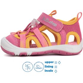   D.D.Step Batikolt-pink-narancs zártorrú Quick Dry kislány szandál