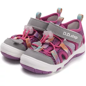   D.D.Step Batikolt-lila-szürke zártorrú Quick Dry kislány szandál