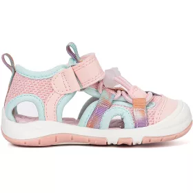   D.D.Step Batikolt-rózsaszín-menta zártorrú Quick Dry kislány szandál
