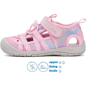   D.D.Step Batikolt rózsaszín zártorrú Quick Dry kislány szandál