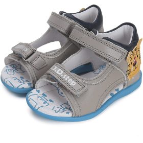 D.D.Step Leopárdos szürke baba szandál