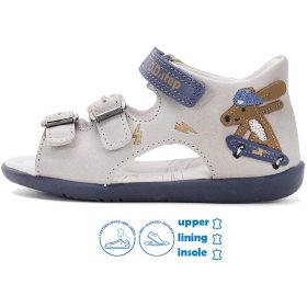 D.D.Step Kutyás szürke-kék kisfiú szandál