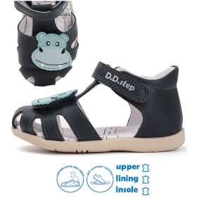 D.D.Step Vizilovas sötétkék zártorrú kisfiú szandál