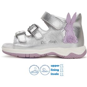 D.D.Step Nyuszis ezüst kislány szandál