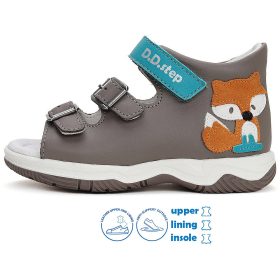 D.D.Step Rókás cappuccino-türkiz kisfiú szandál