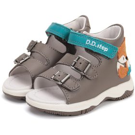 D.D.Step Rókás cappuccino-türkiz kisfiú szandál