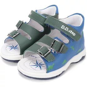 D.D.Step Dínós kék-zöld kisfiú szandál