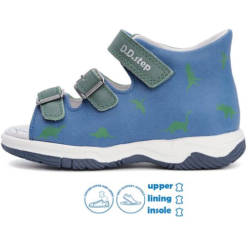 D.D.Step Dínós kék-zöld kisfiú szandál