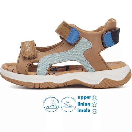 D.D.Step Barna-türkiz fiú szandál