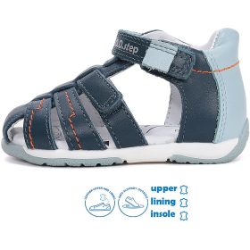 D.D.Step Éjkék-világoskék zártorrú kisfiú szandál