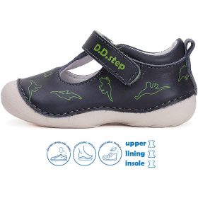 D.D.Step Első lépés Dínós sötétkék baba félcipő