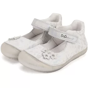 D.D.Step Barefoot Ezüstvirágos kislány félcipő