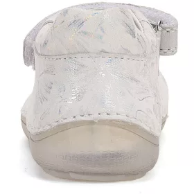 D.D.Step Barefoot Ezüstvirágos kislány félcipő