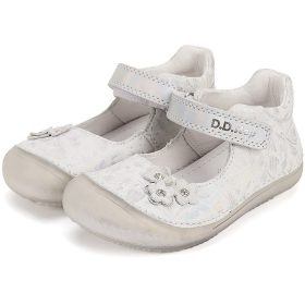 D.D.Step Barefoot Ezüstvirágos kislány félcipő