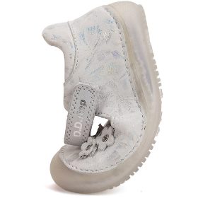 D.D.Step Barefoot Ezüstvirágos kislány félcipő