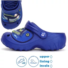 D.D.Step Bálnás kék LED fényű kisfiú papucs