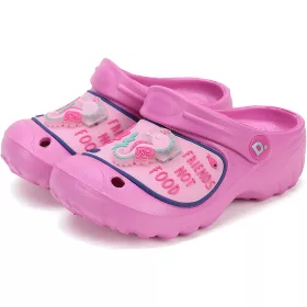 D.D.Step Csikóhalas rózsaszín LED fényű kislány papucs