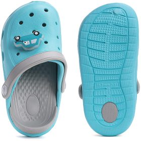 D.D.Step Autós égkék LED fényű kisfiú papucs