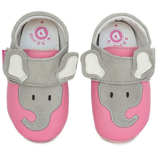 D.D.Step Elefántos rózsaszín baba kocsicipő