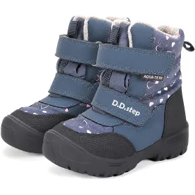 D.D.Step Szíves kék bélelt Aqua Tex kislány bakancs