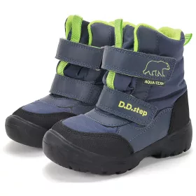 D.D.Step Sötétkék-zöld bélelt Aqua Tex kisfiú bakancs