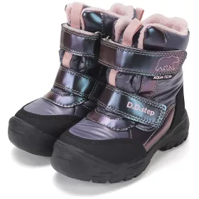 D.D.Step Lila-fekete bélelt Aqua Tex kislány bakancs