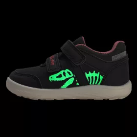   D.D.Step Barefoot Dínós fekete fluoreszkáló Aqua Tex kisfiú cipő