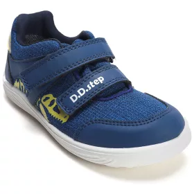  D.D.Step Barefoot Dínós kék fluoreszkáló Aqua Tex kisfiú cipő