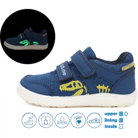   D.D.Step Barefoot Dínós kék fluoreszkáló Aqua Tex kisfiú cipő