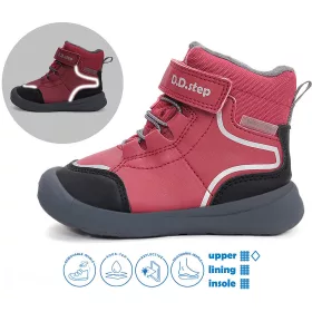 D.D.Step Bordó-fekete Aqua Tex kislány cipő