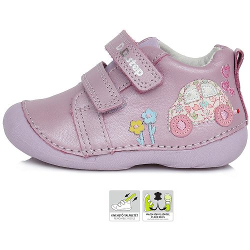 D.D.Step Autós pasztell lila baba cipő