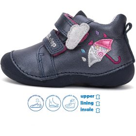 D.D.Step Első lépés Esernyős sötétkék baba cipő