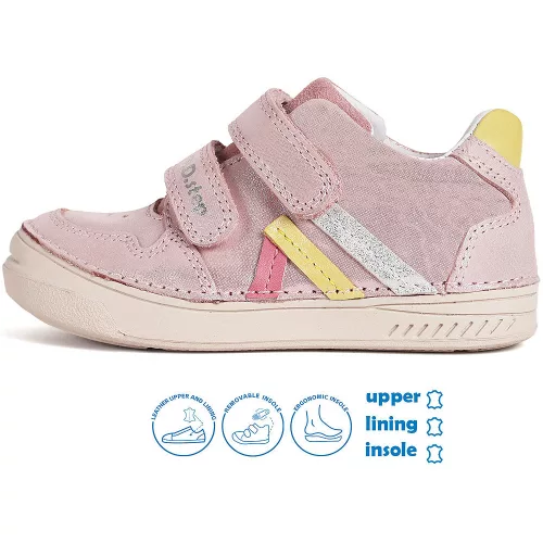 D.D.Step Csillogó rózsaszín kislány cipő