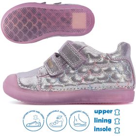 D.D.Step Ezüst-lila kislány cipő