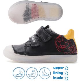 D.D.Step Focis fekete-sárga kisfiú cipő