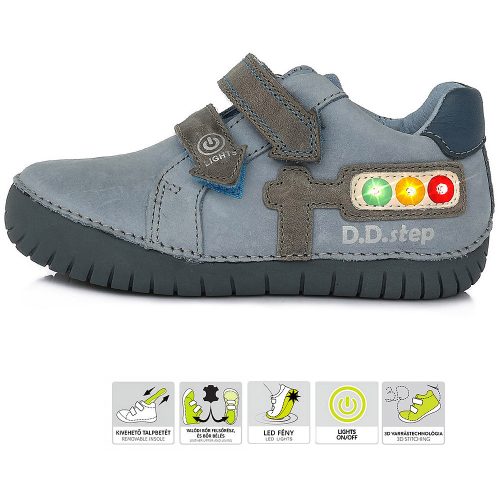 D.D.Step Jelzőlámpás LED fényű kisfiú cipő