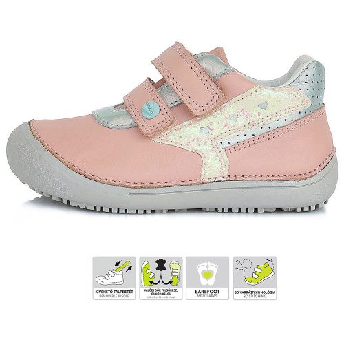 D.D.Step Rózsaszín-ezüst kislány cipő