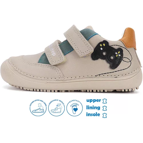 D.D.Step Barefoot Kontrolleres bézs kisfiú cipő