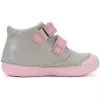 D.D.Step Első lépés Virágos szürke-rózsaszín baba cipő