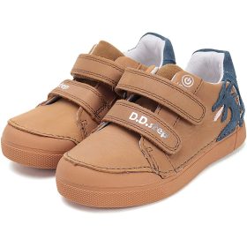 D.D.Step Sárkányos világosbarna LED fényű kisfiú cipő