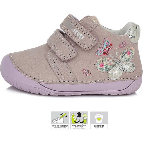 D.D.Step Barefoot Pillangós bézs baba cipő