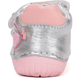 D.D.Step Barefoot Madárkás ezüst baba cipő
